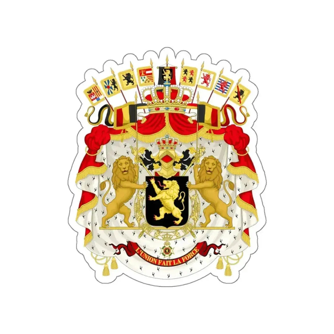 Great coat of arms of Belgium STICKER Vinyl Die-Cut Decal 6 Inch - The Sticker Space