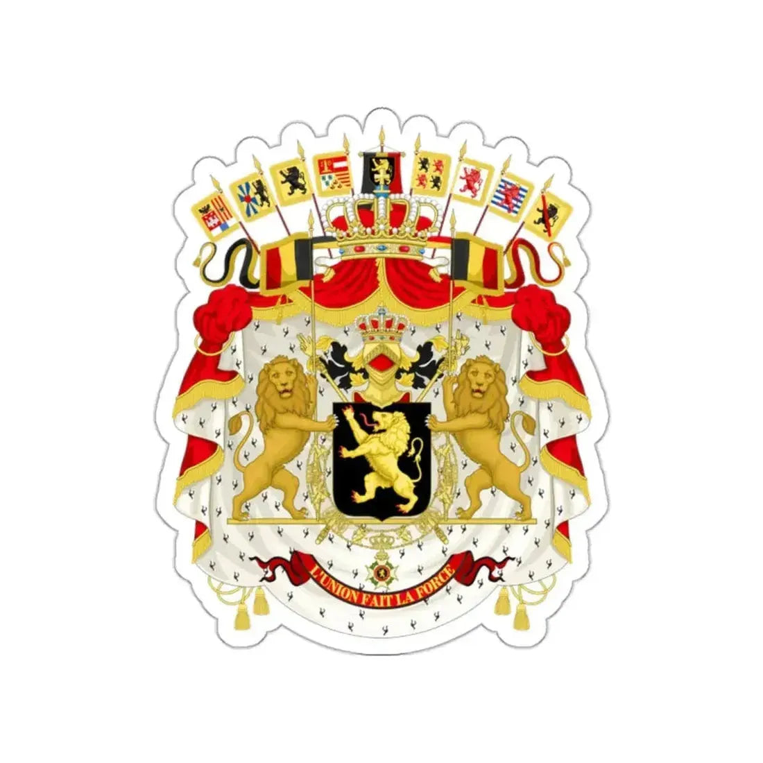 Great coat of arms of Belgium STICKER Vinyl Die-Cut Decal - The Sticker Space