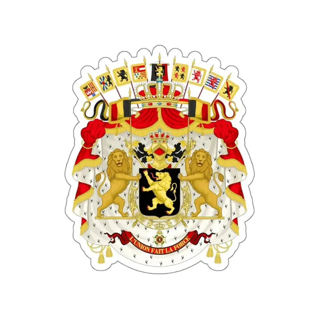 Great coat of arms of Belgium STICKER Vinyl Die-Cut Decal - The Sticker Space