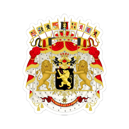 Great coat of arms of Belgium - STICKER Vinyl Kiss-Cut Decal 4 Inch White - The Sticker Space