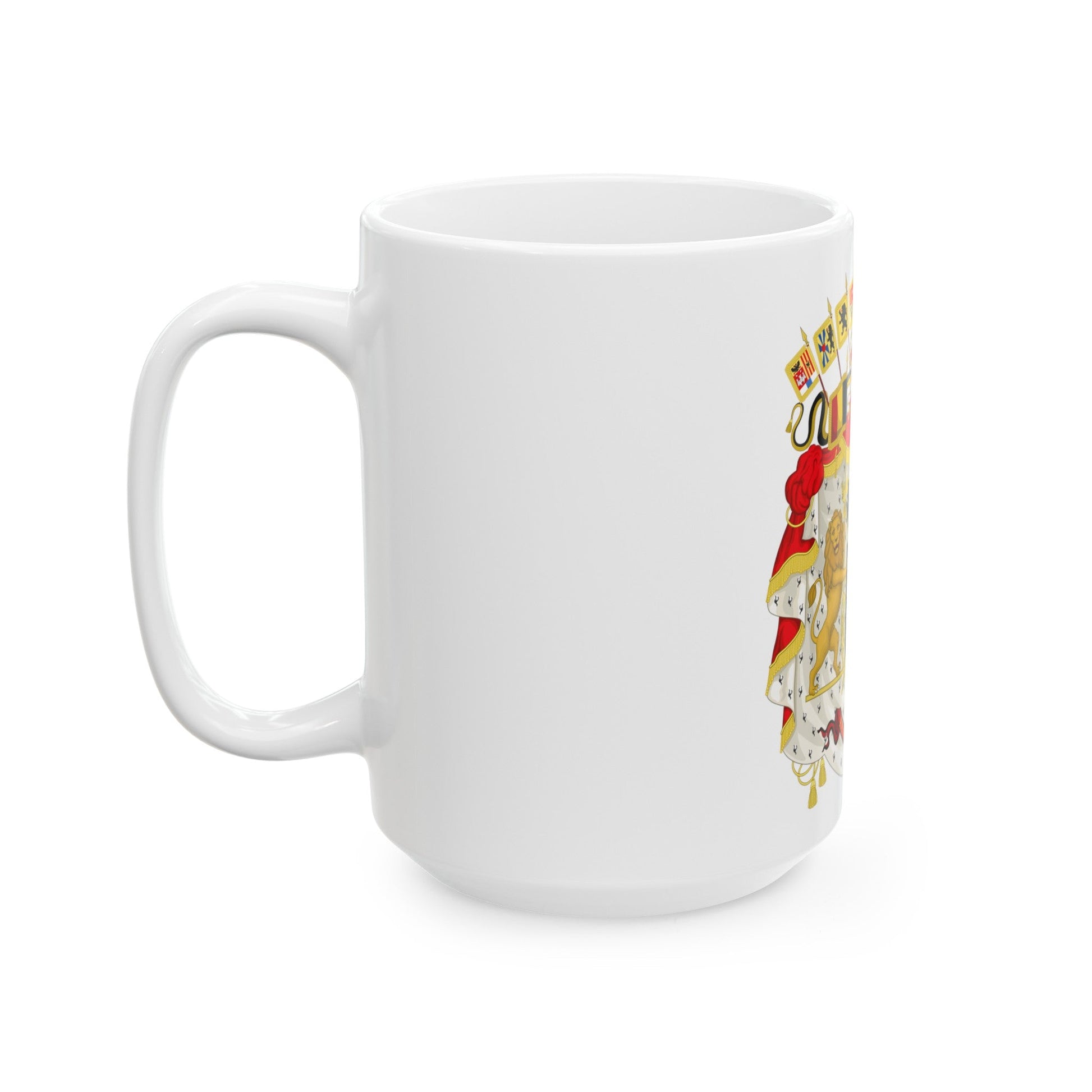 Great coat of arms of Belgium - White Coffee Mug-The Sticker Space