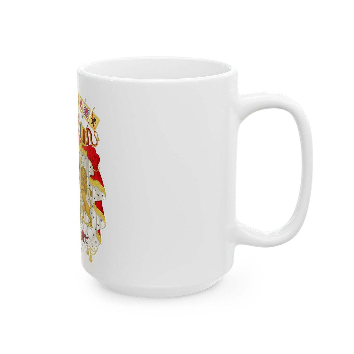 Great coat of arms of Belgium - White Coffee Mug-The Sticker Space