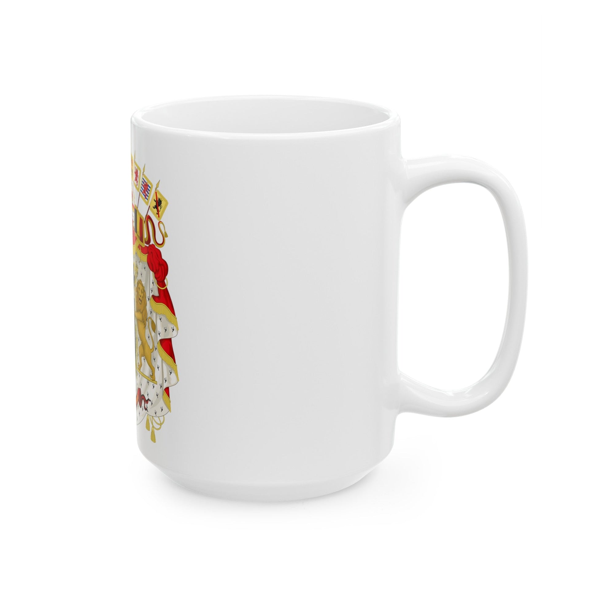 Great coat of arms of Belgium - White Coffee Mug-The Sticker Space