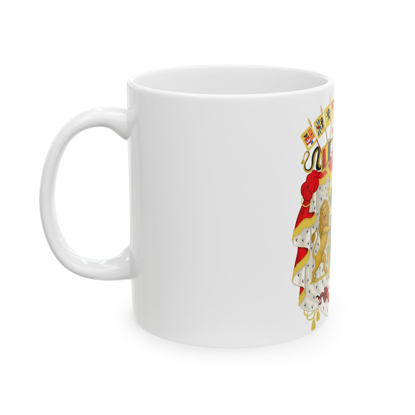 Great coat of arms of Belgium - White Coffee Mug-The Sticker Space