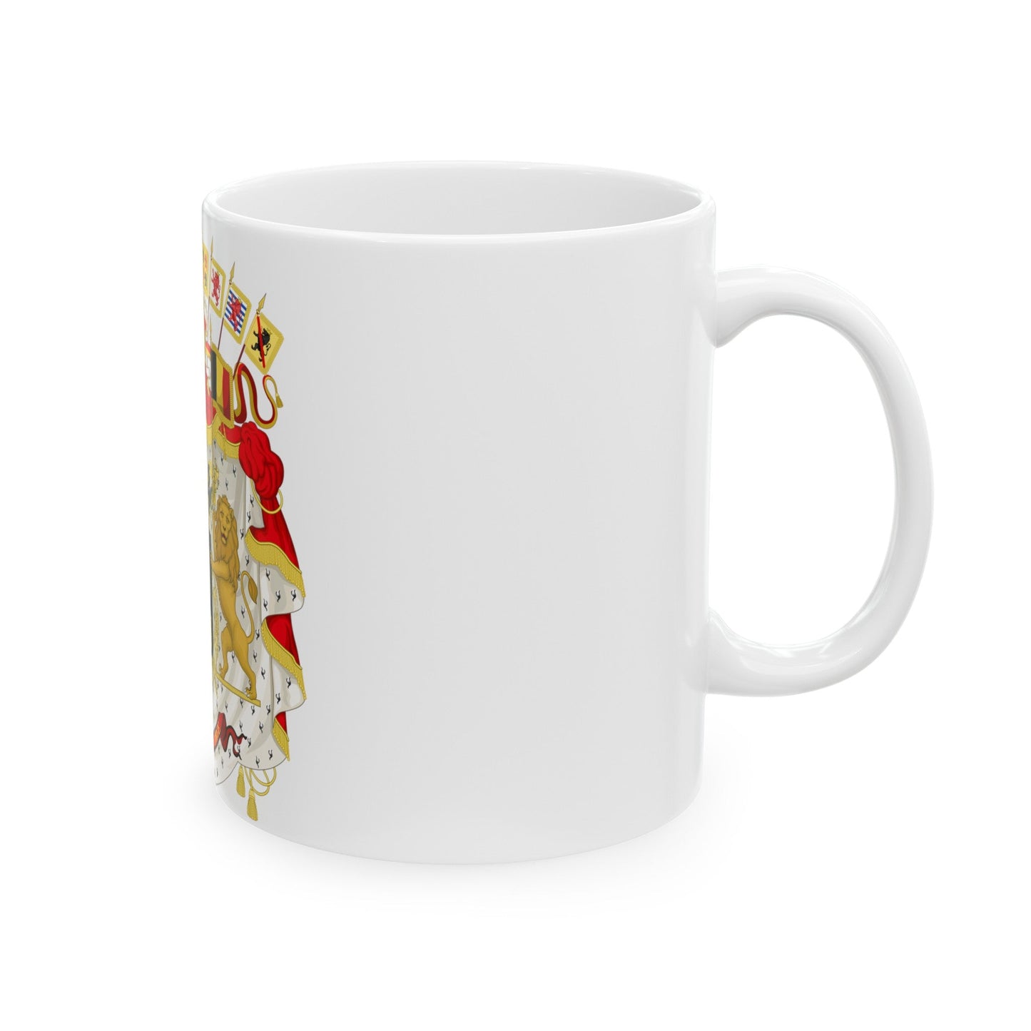 Great coat of arms of Belgium - White Coffee Mug-The Sticker Space