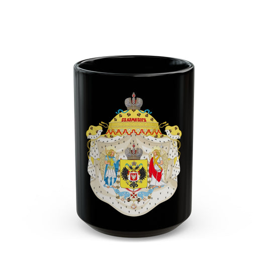 Great Coat of Arms of Congress Poland - Black Coffee Mug-15oz-The Sticker Space