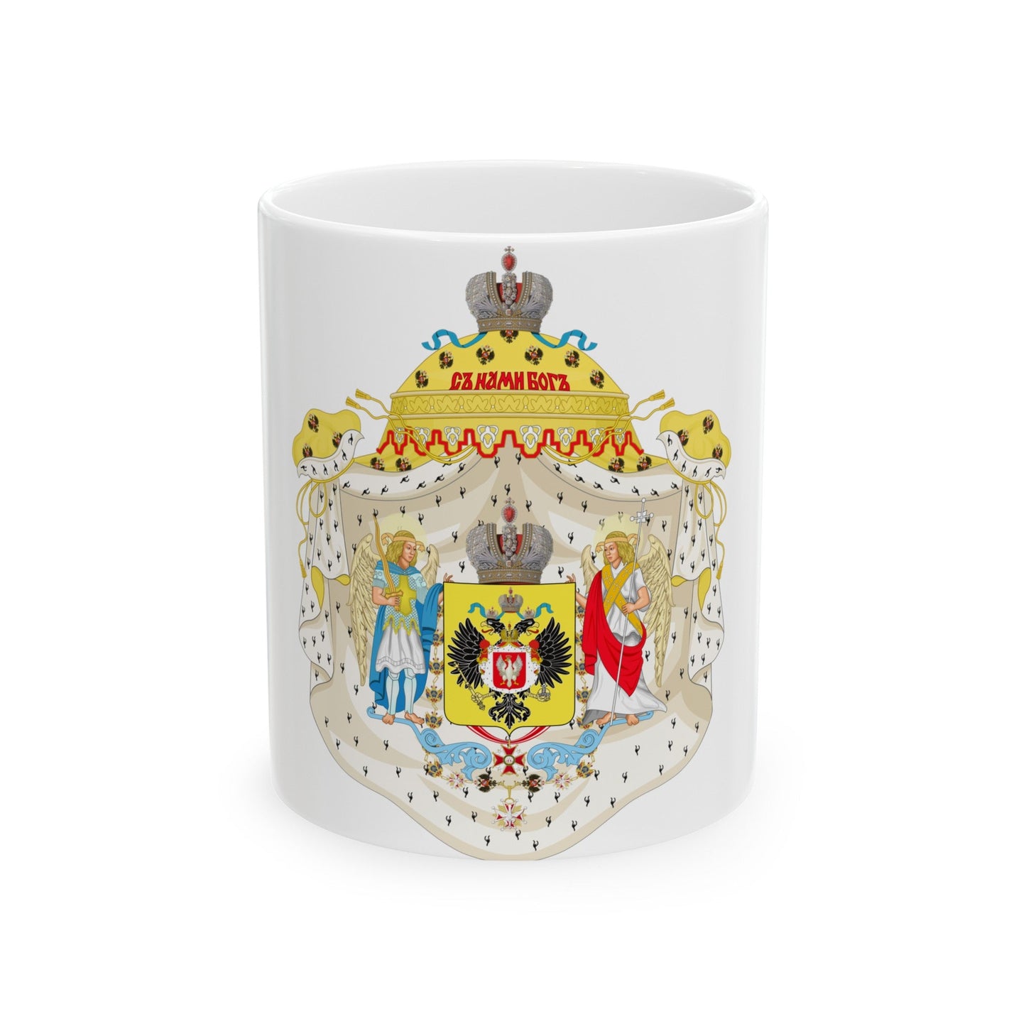 Great Coat of Arms of Congress Poland - White Coffee Mug-11oz-The Sticker Space