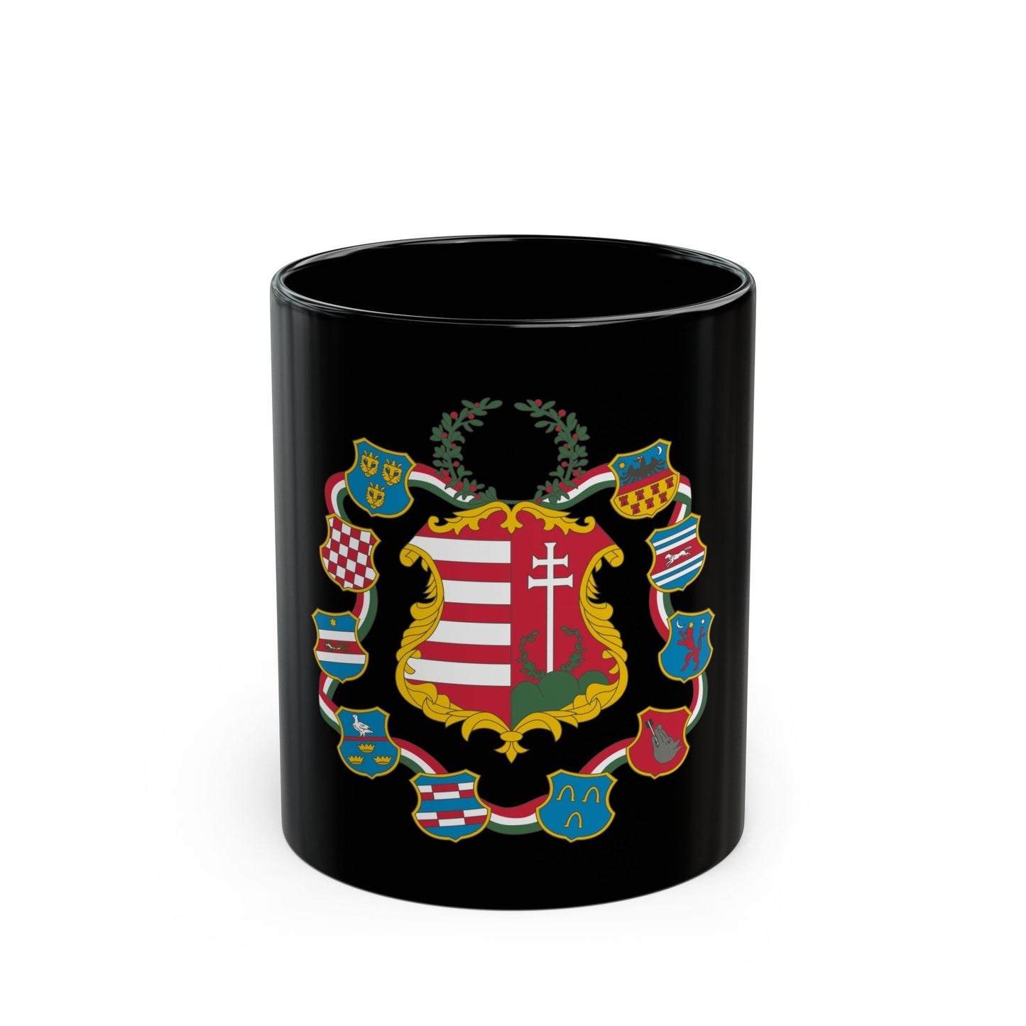 Great coat of arms of Hungary (1849) - Black Coffee Mug-11oz-The Sticker Space