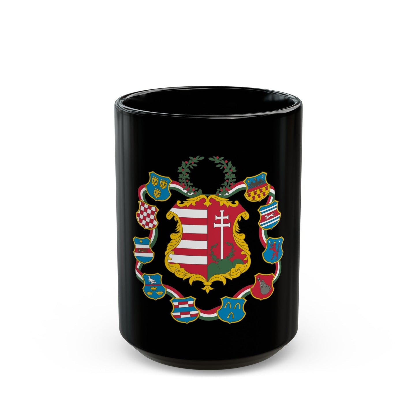 Great coat of arms of Hungary (1849) - Black Coffee Mug-15oz-The Sticker Space