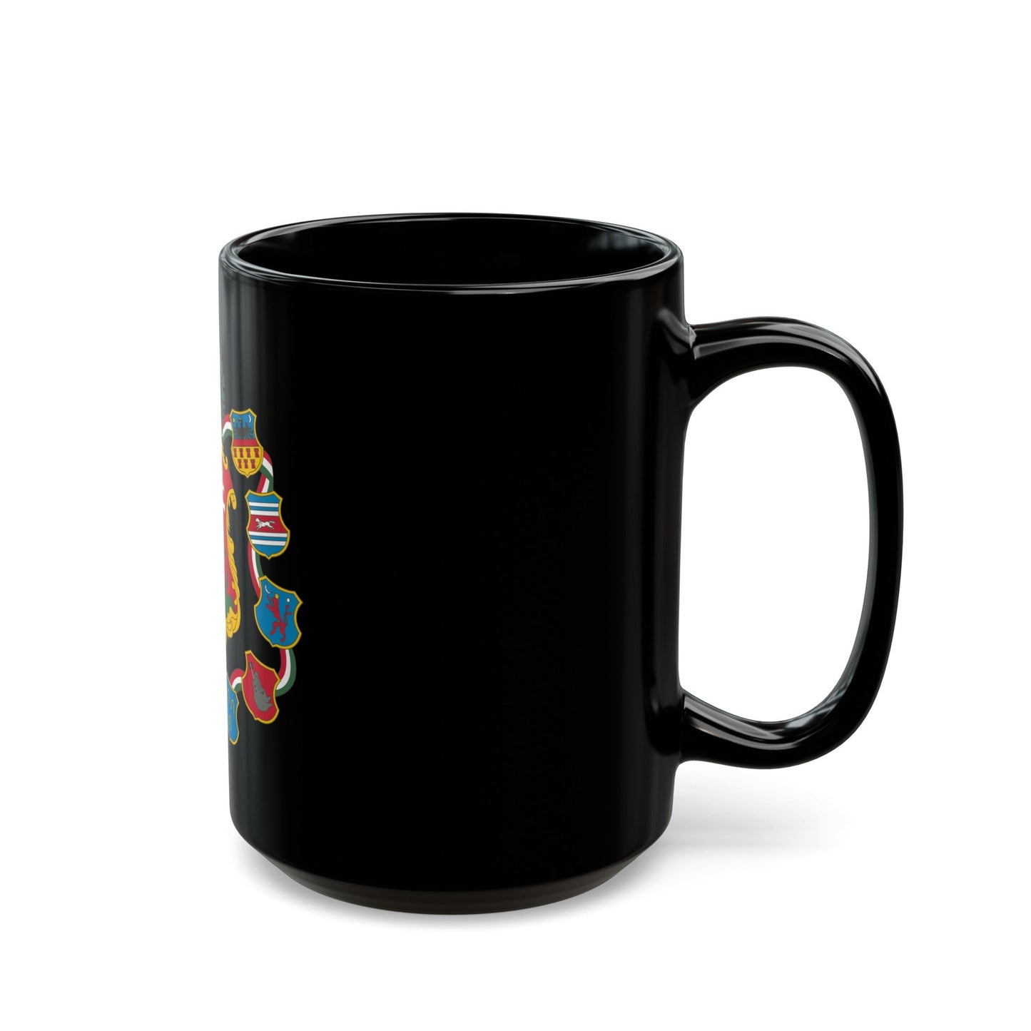 Great coat of arms of Hungary (1849) - Black Coffee Mug-The Sticker Space