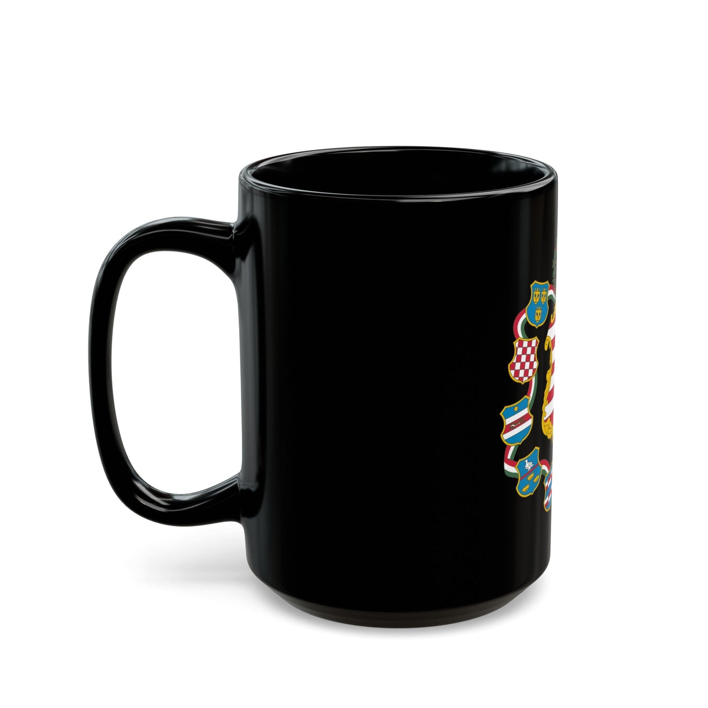 Great coat of arms of Hungary (1849) - Black Coffee Mug-The Sticker Space