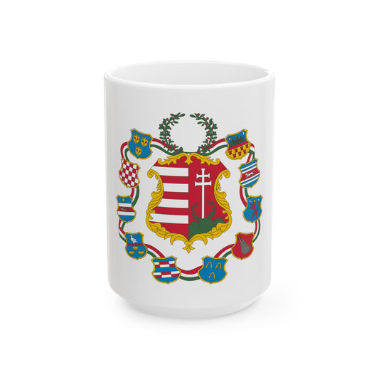 Great coat of arms of Hungary (1849) - White Coffee Mug-15oz-The Sticker Space
