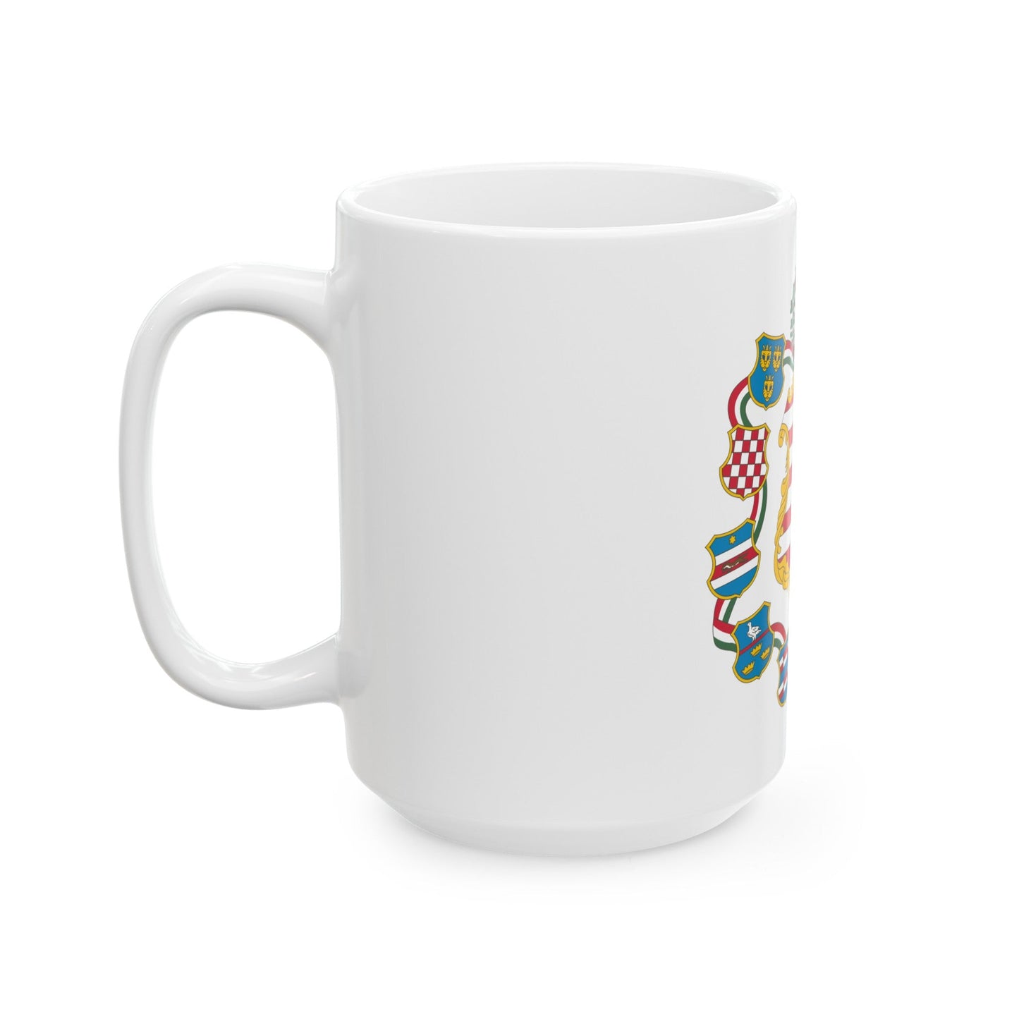 Great coat of arms of Hungary (1849) - White Coffee Mug-The Sticker Space