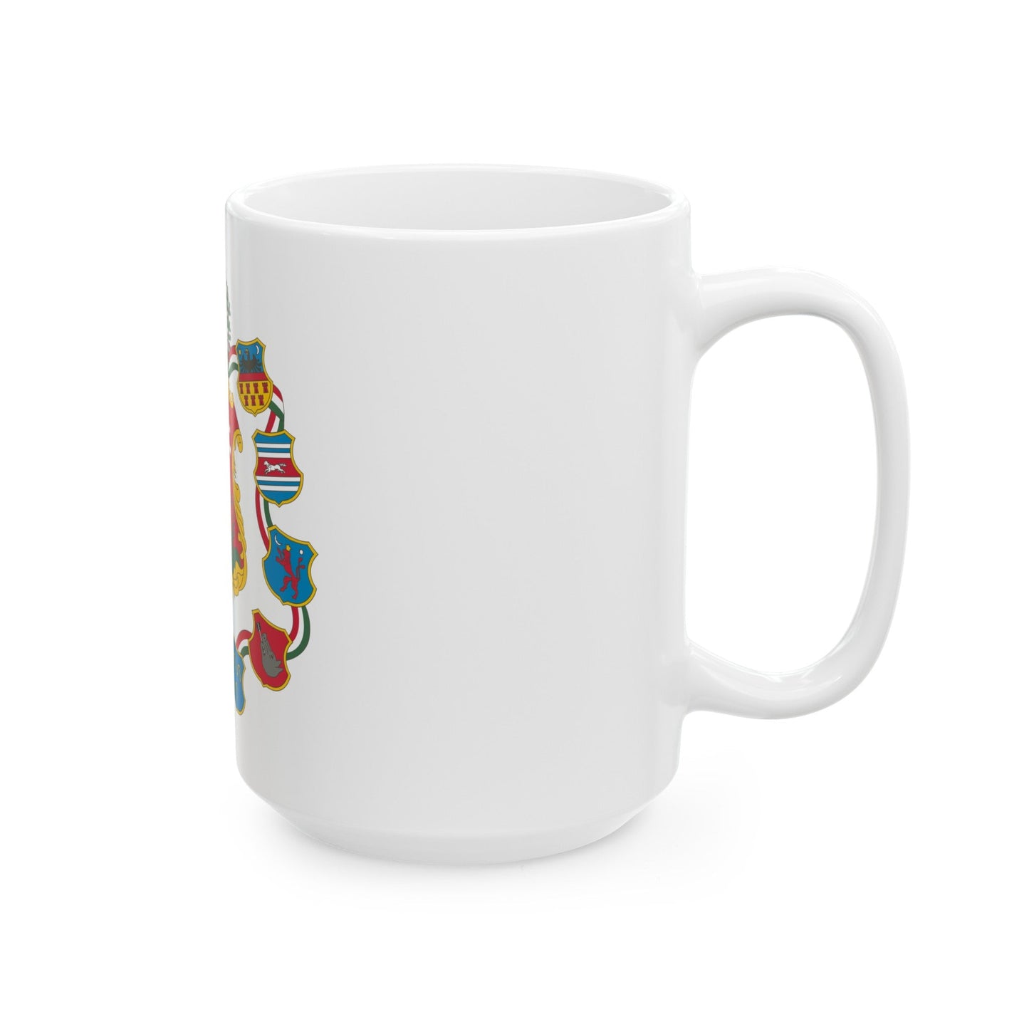 Great coat of arms of Hungary (1849) - White Coffee Mug-The Sticker Space