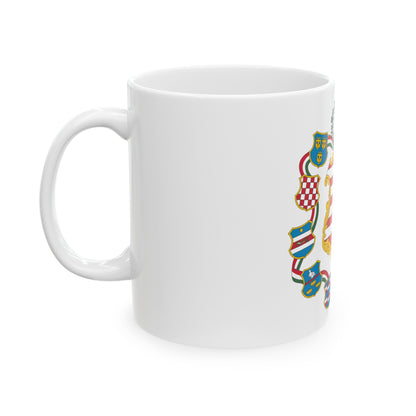 Great coat of arms of Hungary (1849) - White Coffee Mug-The Sticker Space