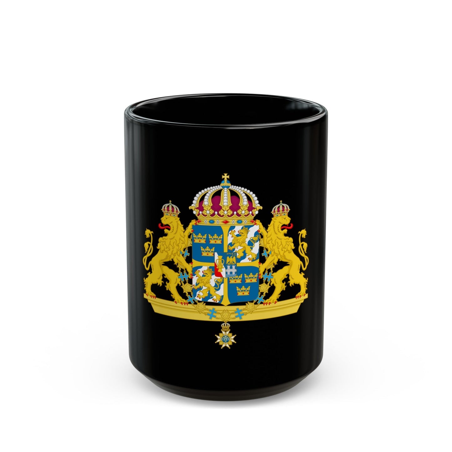 Great coat of arms of Sweden 2 - Black Coffee Mug-15oz-The Sticker Space