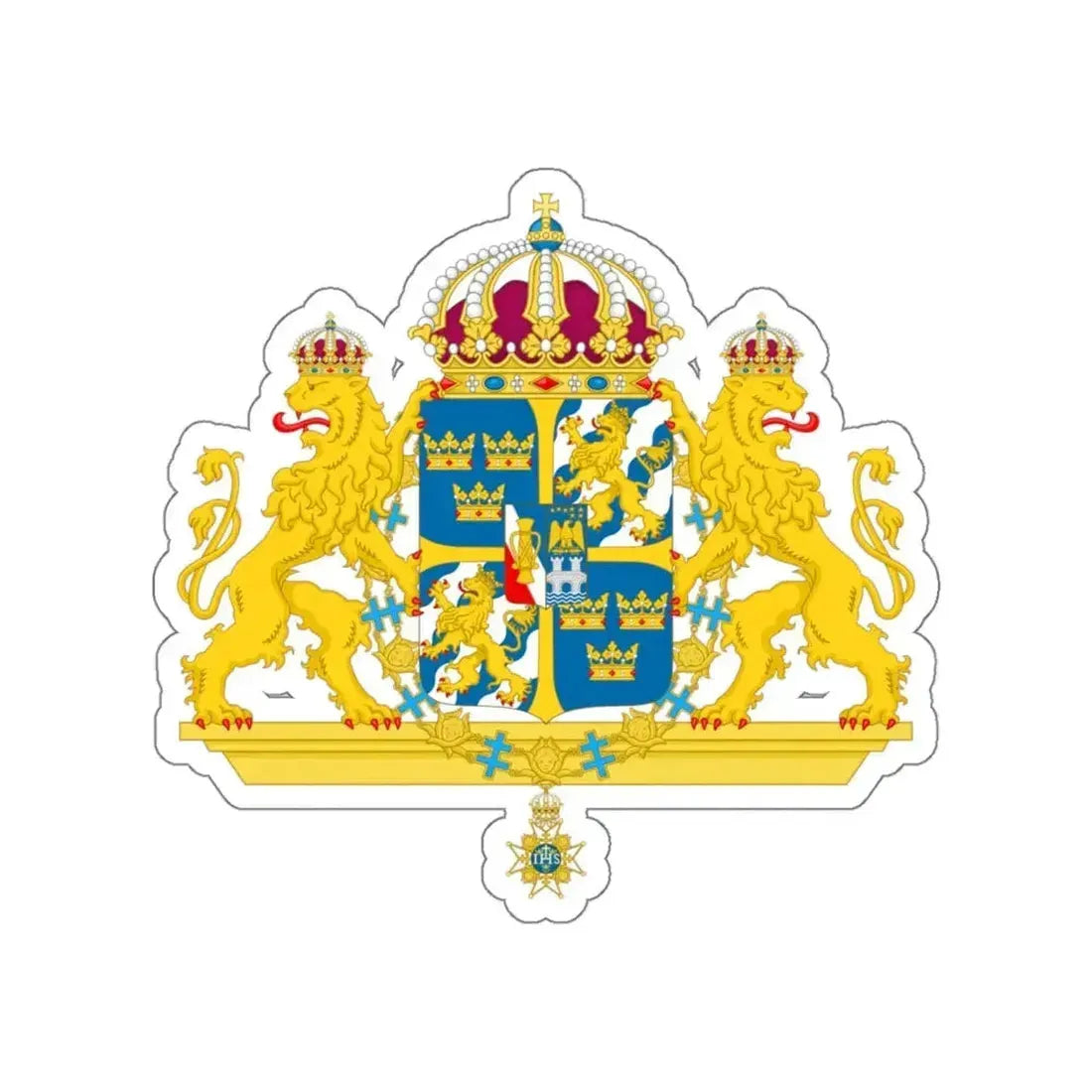Great coat of arms of Sweden 2 STICKER Vinyl Die-Cut Decal 6 Inch - The Sticker Space
