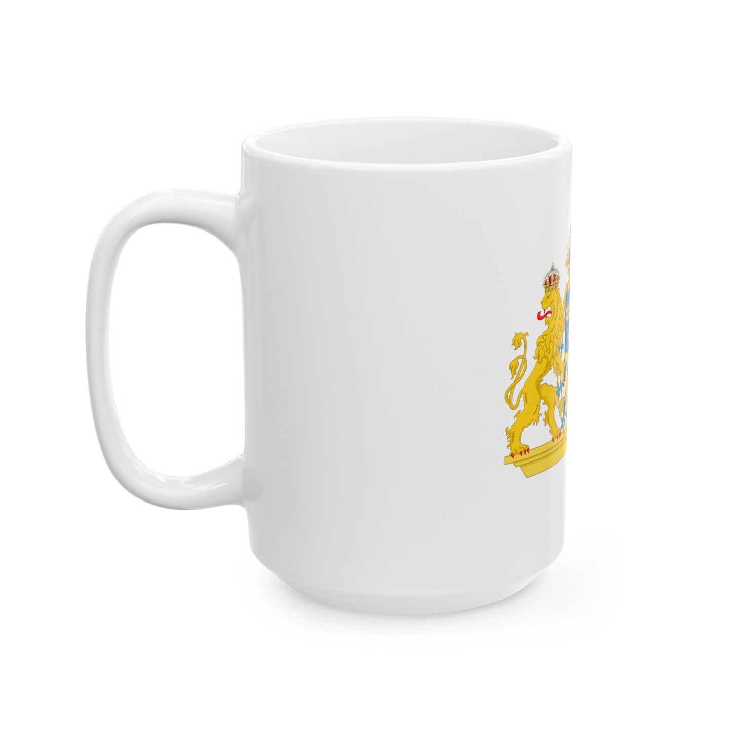 Great coat of arms of Sweden 2 - White Coffee Mug-The Sticker Space