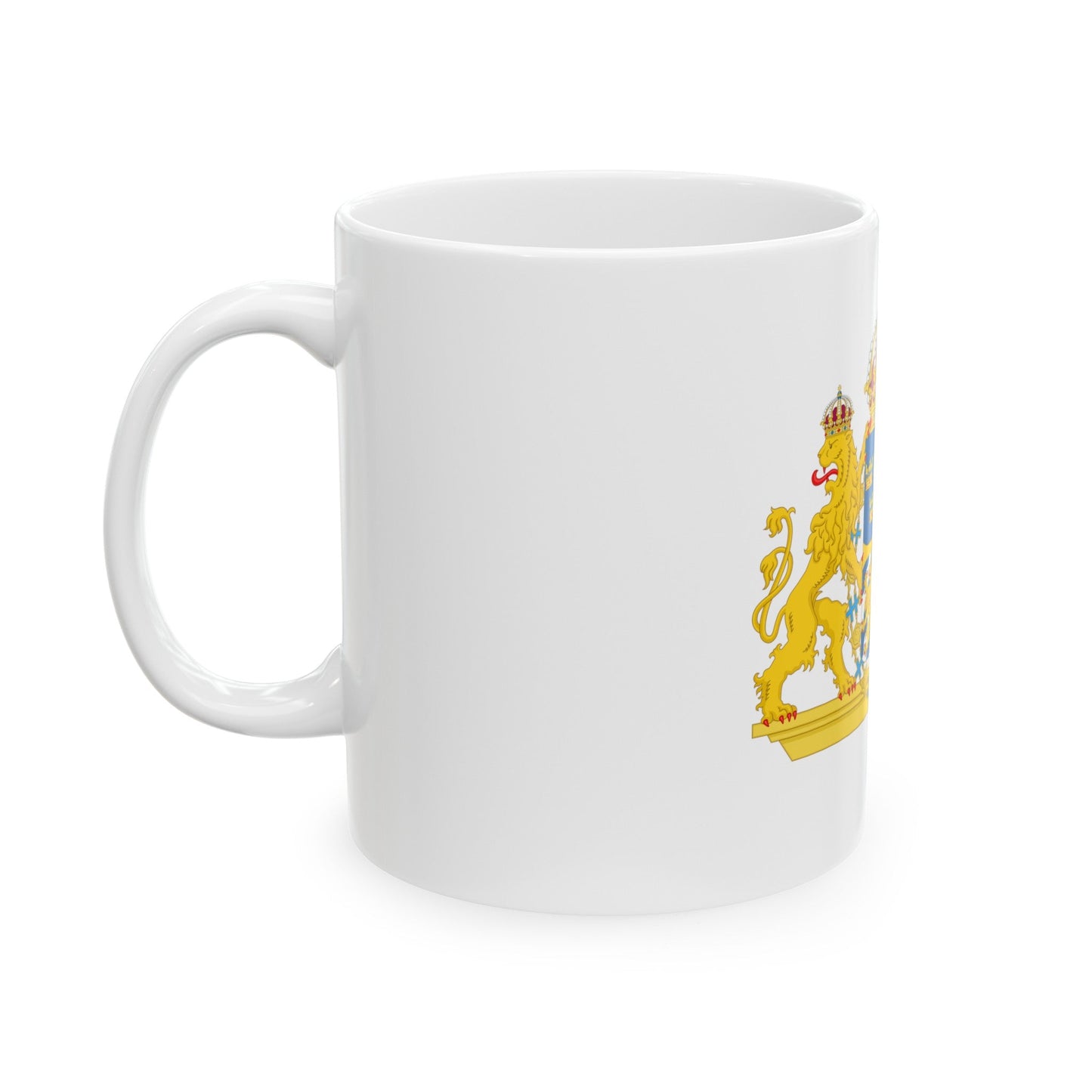 Great coat of arms of Sweden 2 - White Coffee Mug-The Sticker Space