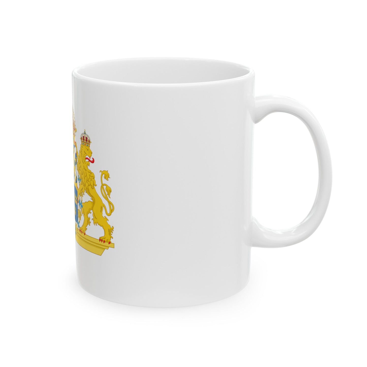 Great coat of arms of Sweden 2 - White Coffee Mug-The Sticker Space