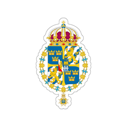 Great coat of arms of Sweden 3 STICKER Vinyl Die-Cut Decal-White-The Sticker Space