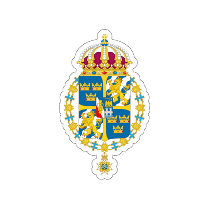 Great coat of arms of Sweden 3 STICKER Vinyl Die-Cut Decal-White-The Sticker Space