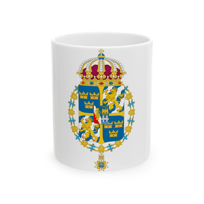 Great coat of arms of Sweden 3 - White Coffee Mug-11oz-The Sticker Space