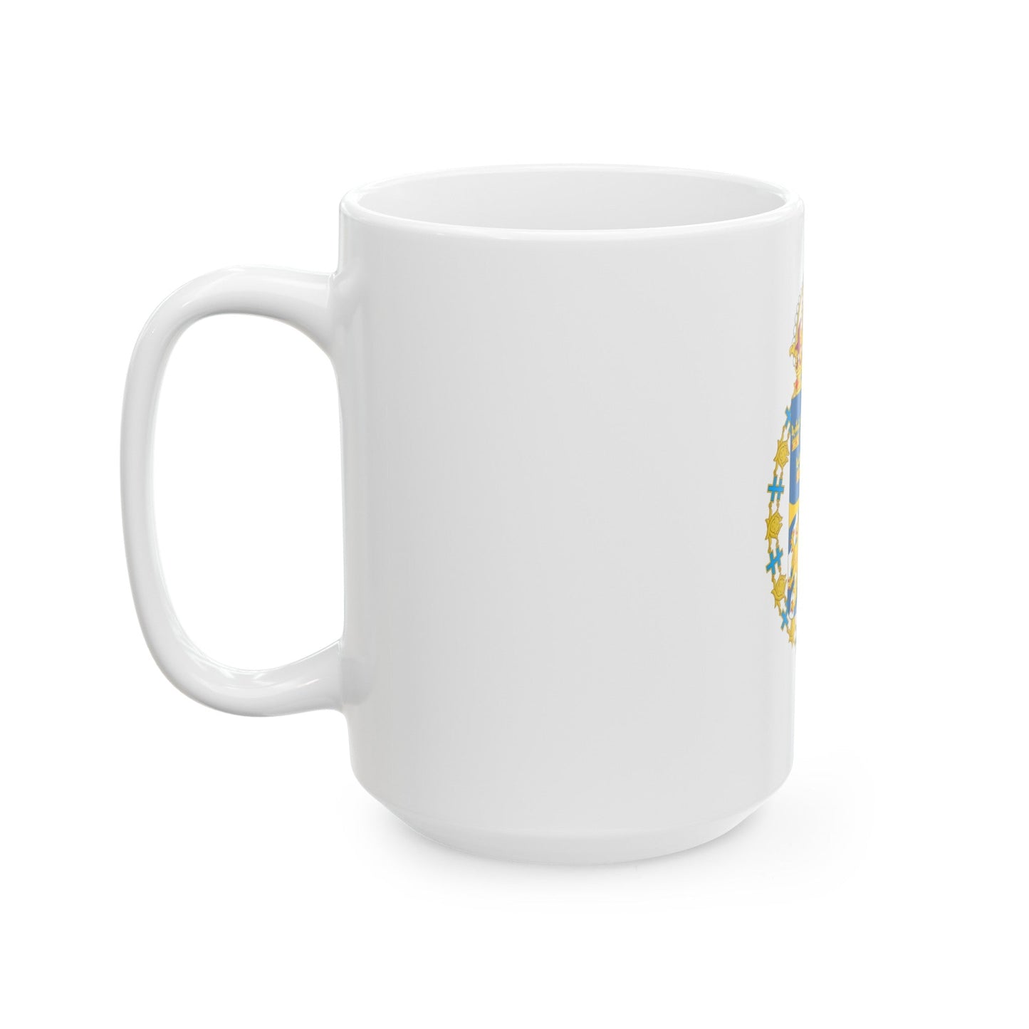 Great coat of arms of Sweden 3 - White Coffee Mug-The Sticker Space