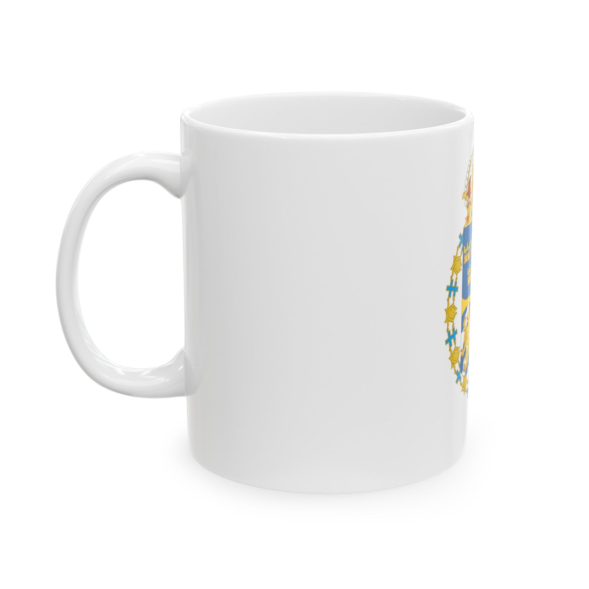 Great coat of arms of Sweden 3 - White Coffee Mug-The Sticker Space