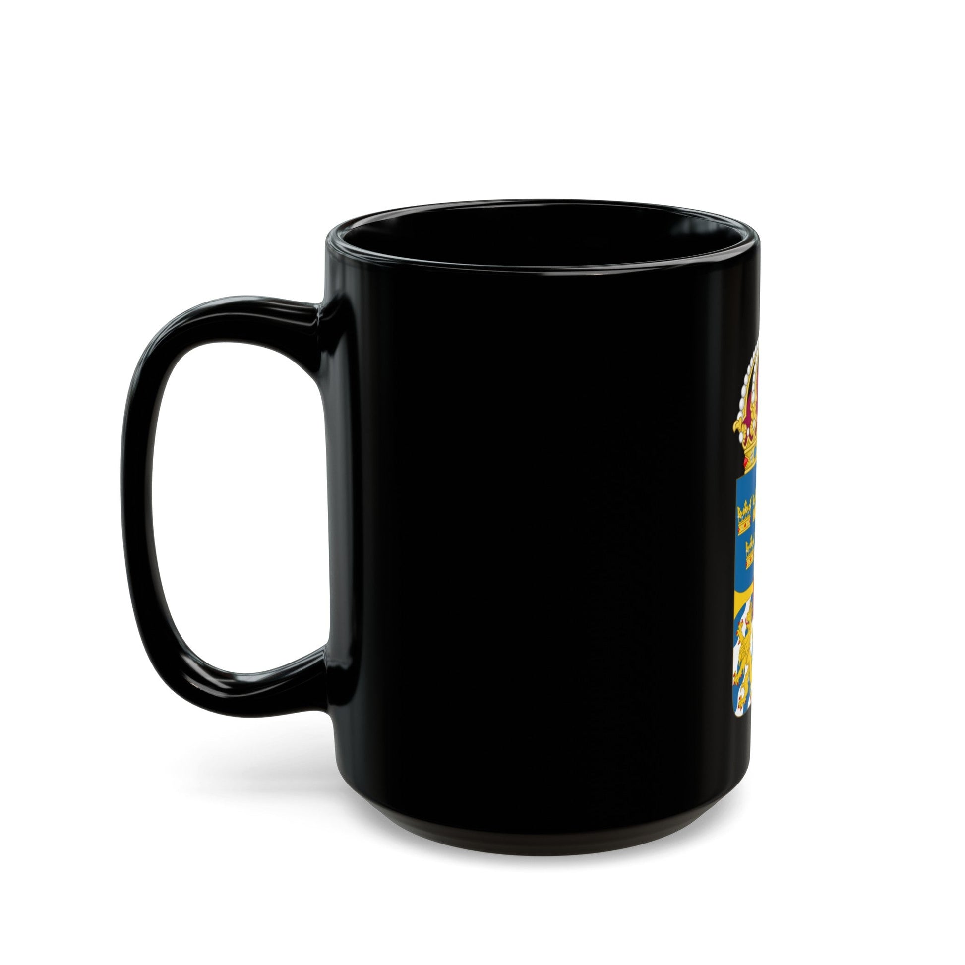 Great coat of arms of Sweden 4 - Black Coffee Mug-The Sticker Space