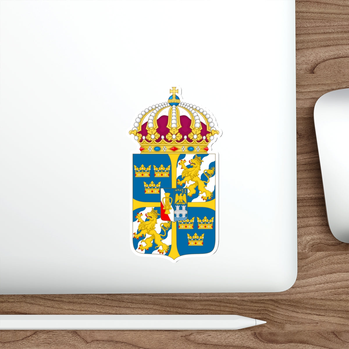 Great coat of arms of Sweden 4 STICKER Vinyl Die-Cut Decal-The Sticker Space