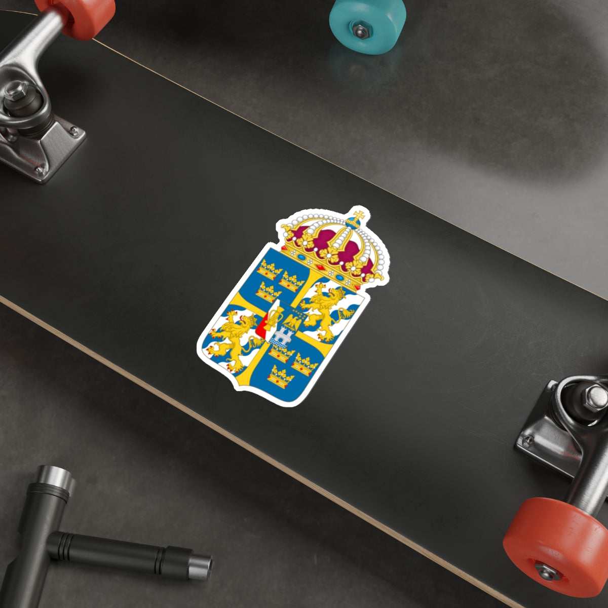 Great coat of arms of Sweden 4 STICKER Vinyl Die-Cut Decal-The Sticker Space