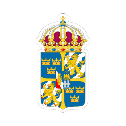 Great coat of arms of Sweden 4 - STICKER Vinyl Kiss-Cut Decal 6 Inch White - The Sticker Space