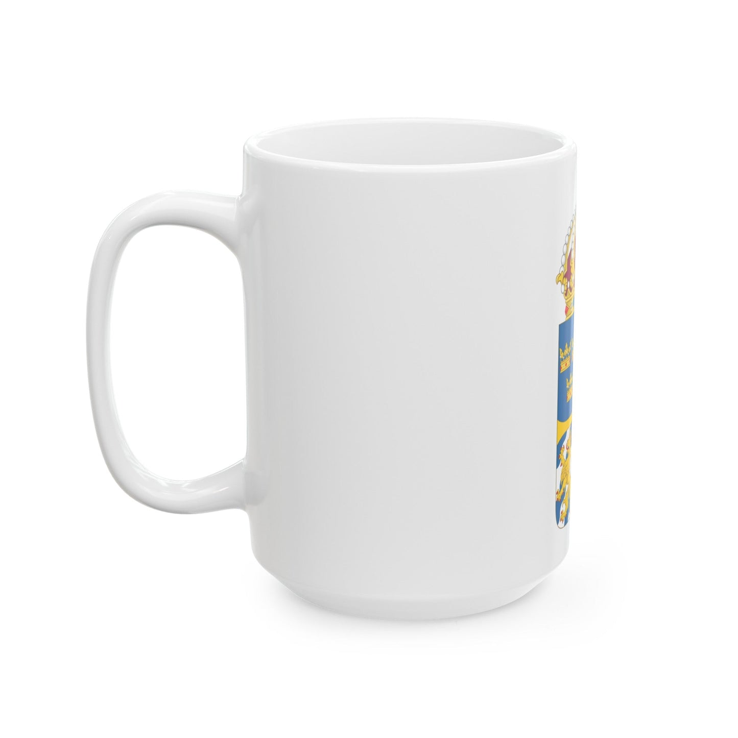 Great coat of arms of Sweden 4 - White Coffee Mug-The Sticker Space