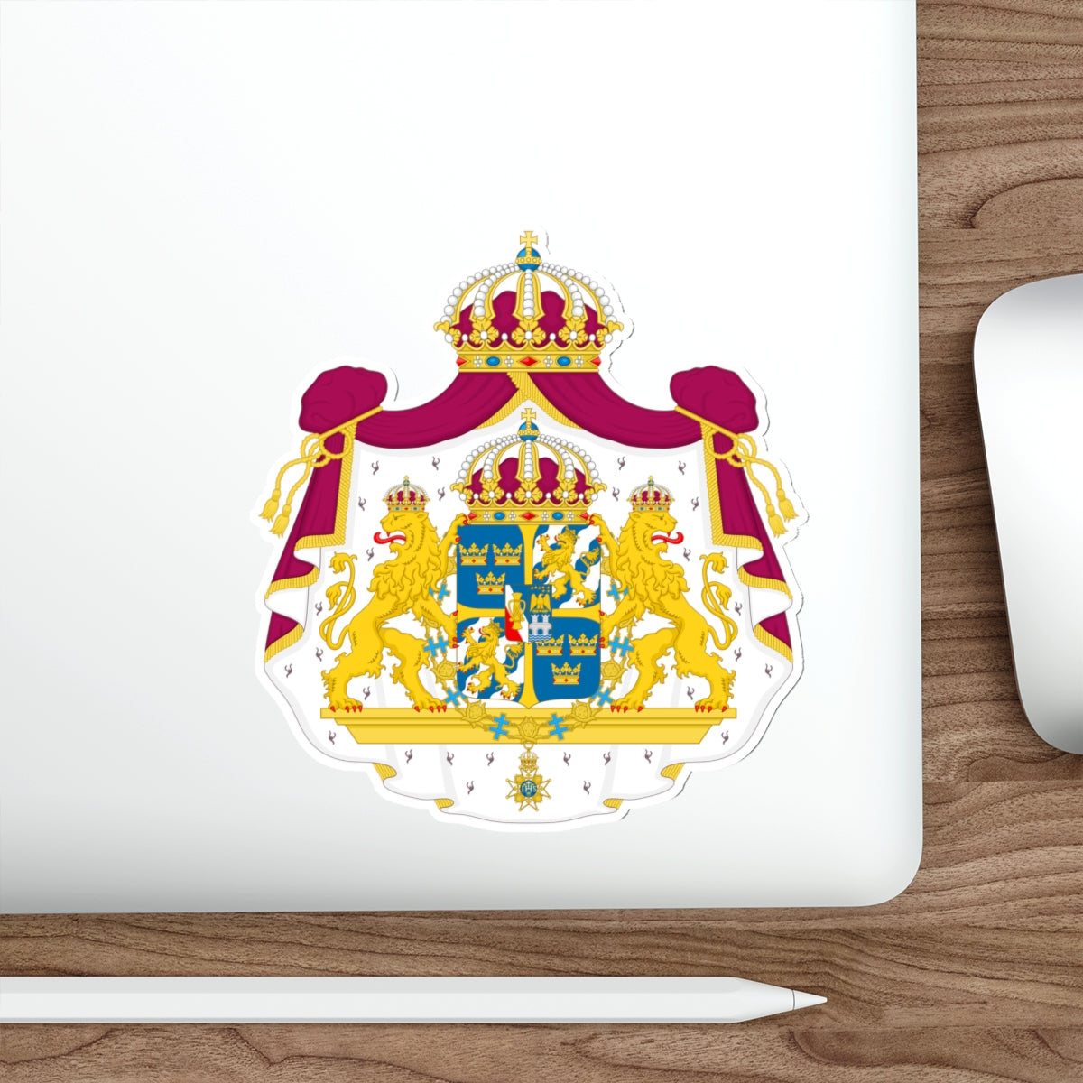 Great coat of arms of Sweden STICKER Vinyl Die-Cut Decal-The Sticker Space