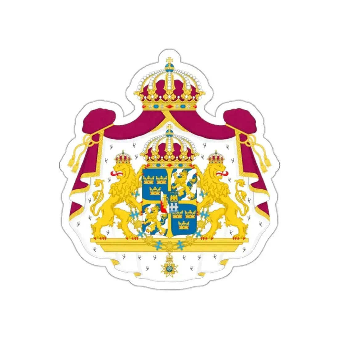 Great coat of arms of Sweden STICKER Vinyl Die-Cut Decal - The Sticker Space