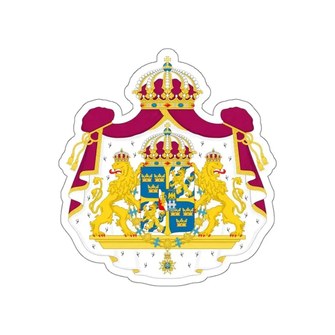 Great coat of arms of Sweden STICKER Vinyl Die-Cut Decal - The Sticker Space