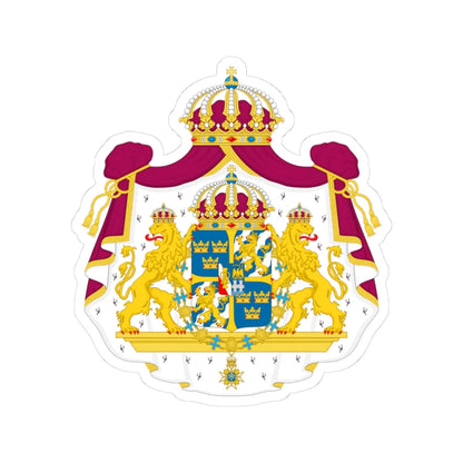 Great coat of arms of Sweden - STICKER Vinyl Kiss-Cut Decal 3 Inch White - The Sticker Space