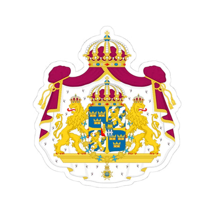 Great coat of arms of Sweden - STICKER Vinyl Kiss-Cut Decal 4 Inch White - The Sticker Space