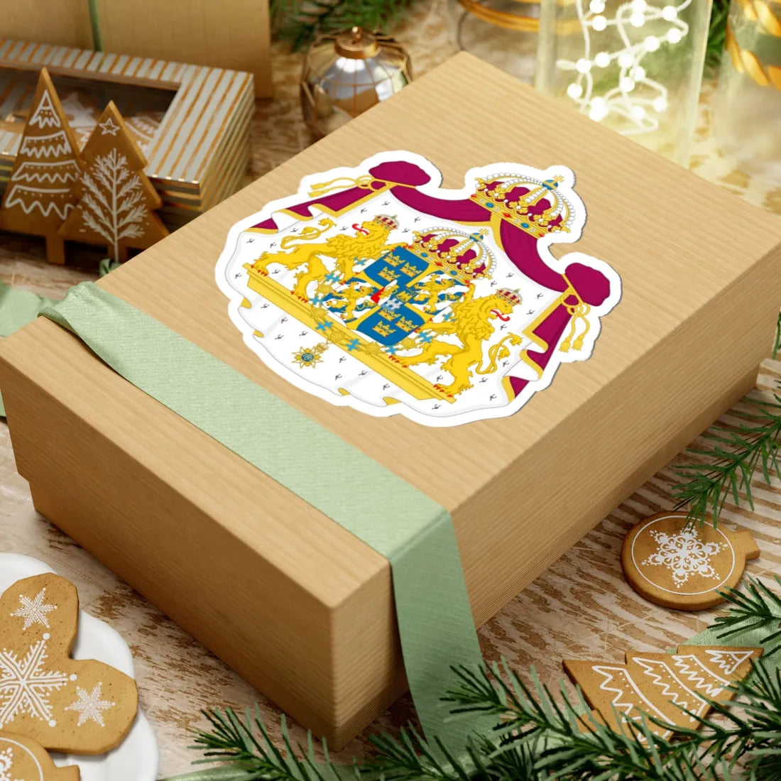 Great coat of arms of Sweden - STICKER Vinyl Kiss-Cut Decal - The Sticker Space