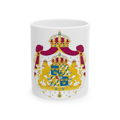 Great coat of arms of Sweden - White Coffee Mug-11oz-The Sticker Space