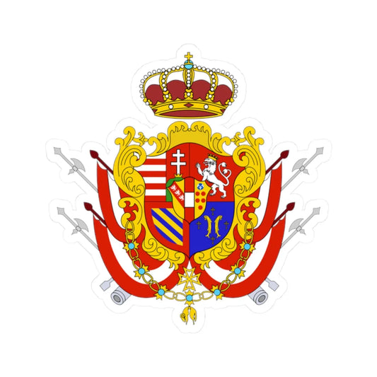 Great coat of arms of the Grand Duchy of Tuscany (Italy) (Coat of Arms) STICKER Vinyl Kiss-Cut Decal 2 Inch White - The Sticker Space
