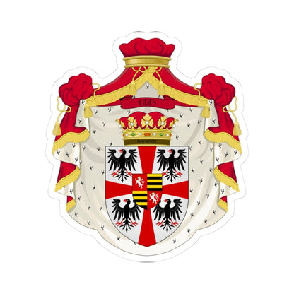 Great coat of arms of the House of Gonzaga post 1530 (Italy) (Coat of Arms) STICKER Vinyl Kiss-Cut Decal 3 Inch White - The Sticker Space