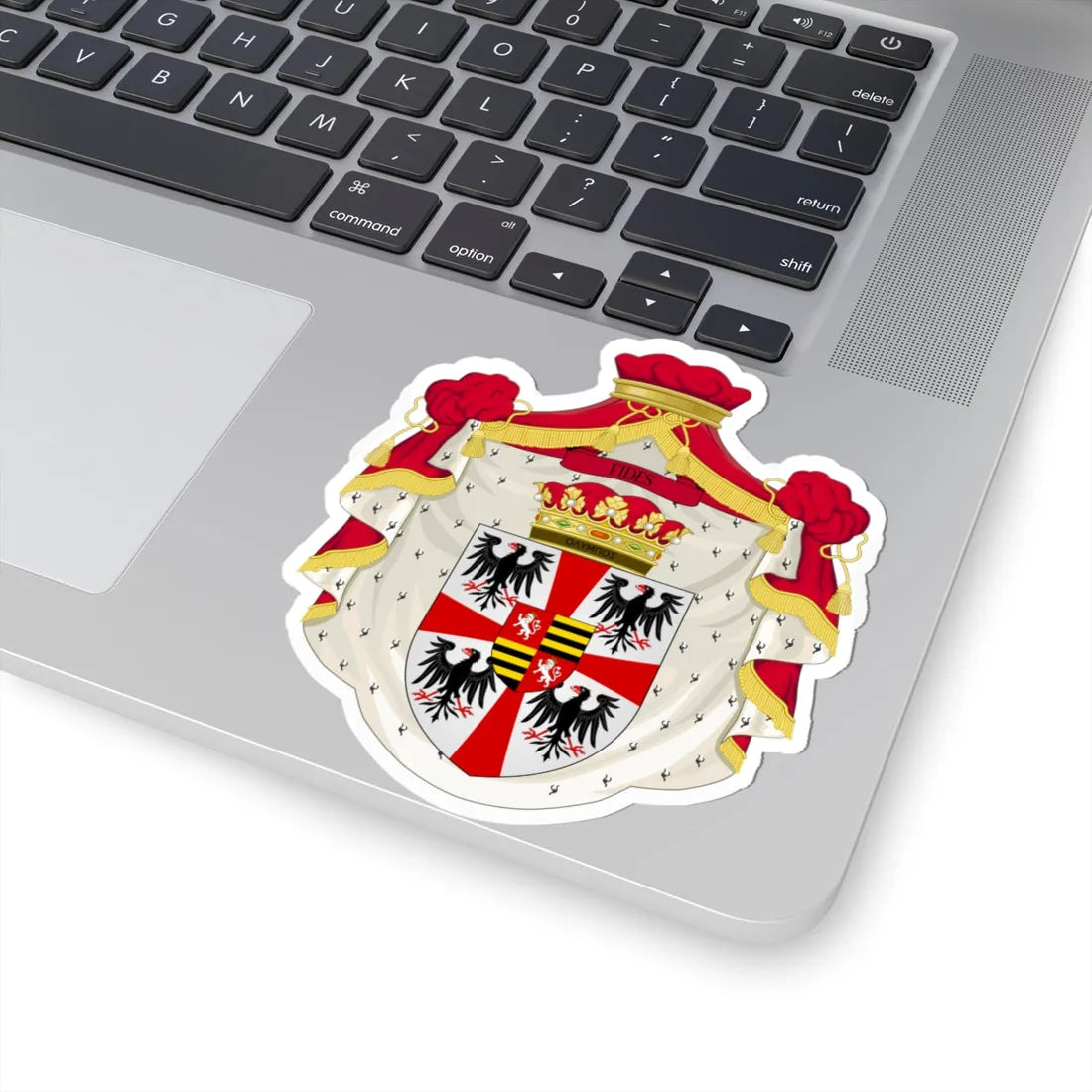 Great coat of arms of the House of Gonzaga post 1530 (Italy) (Coat of Arms) STICKER Vinyl Kiss-Cut Decal - The Sticker Space