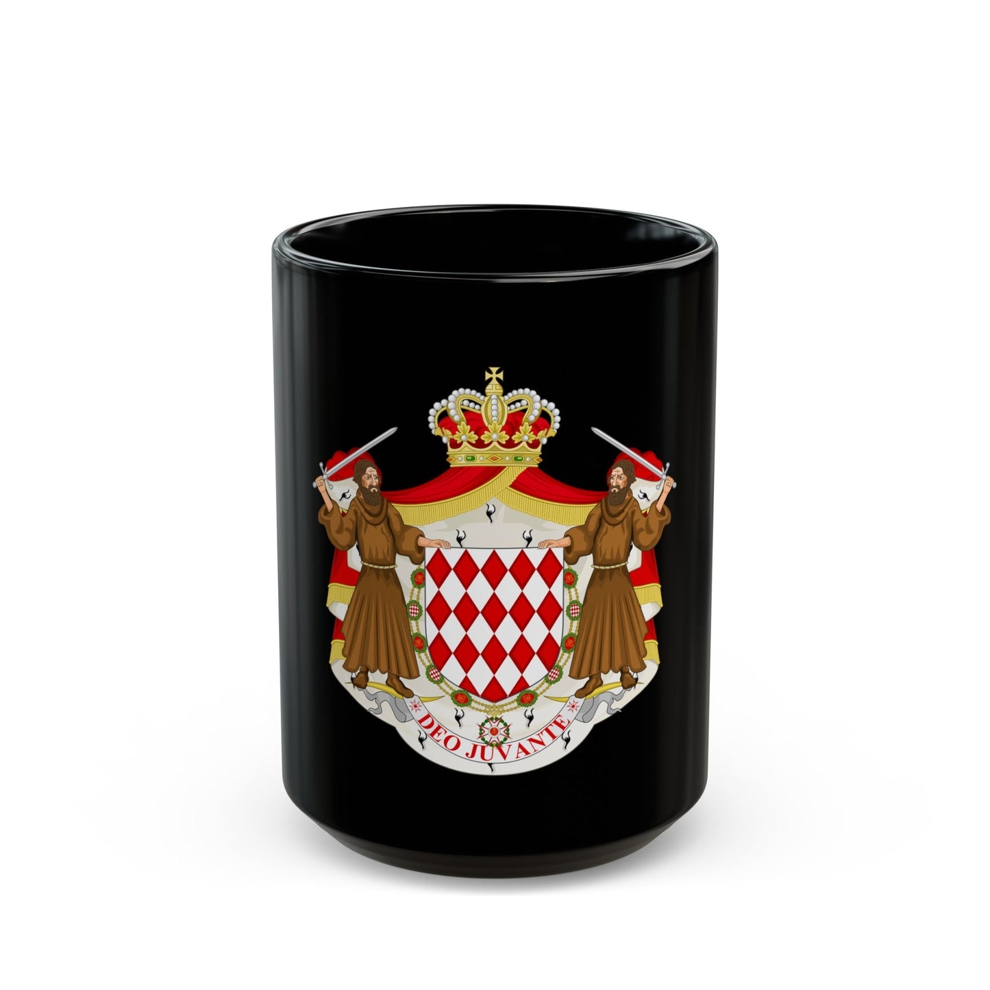 Great coat of arms of the house of Grimaldi - Black Coffee Mug-15oz-The Sticker Space