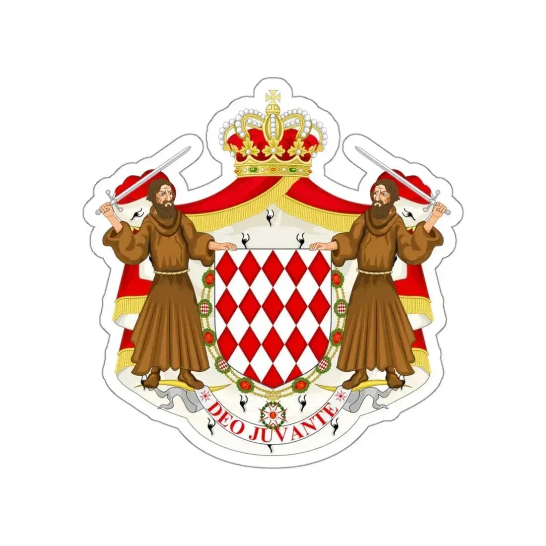 Great coat of arms of the house of Grimaldi STICKER Vinyl Die-Cut Decal 3 Inch - The Sticker Space
