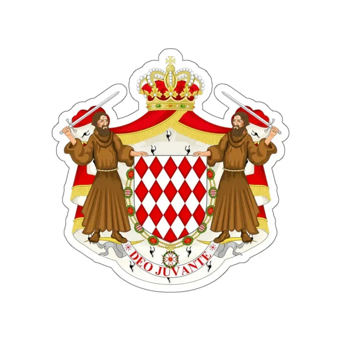 Great coat of arms of the house of Grimaldi STICKER Vinyl Die-Cut Decal 4 Inch - The Sticker Space