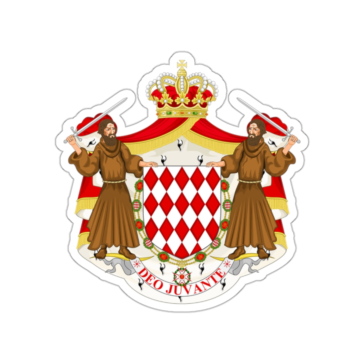 Great coat of arms of the house of Grimaldi STICKER Vinyl Die-Cut Decal-White-The Sticker Space