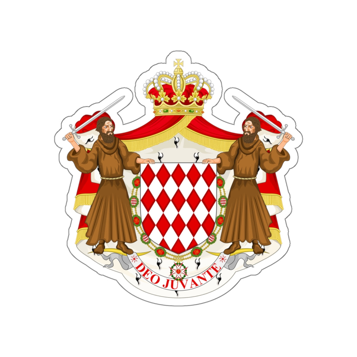 Great coat of arms of the house of Grimaldi STICKER Vinyl Die-Cut Decal-White-The Sticker Space