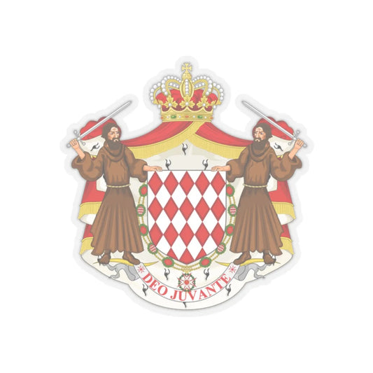 Great coat of arms of the house of Grimaldi - STICKER Vinyl Kiss-Cut Decal 2 Inch Transparent - The Sticker Space